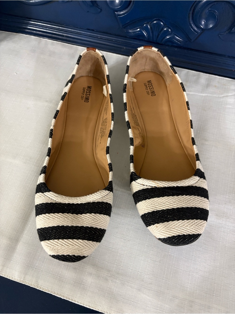 Mossimo Supply Co. Black and Cream Striped Women's Ballet Flats
